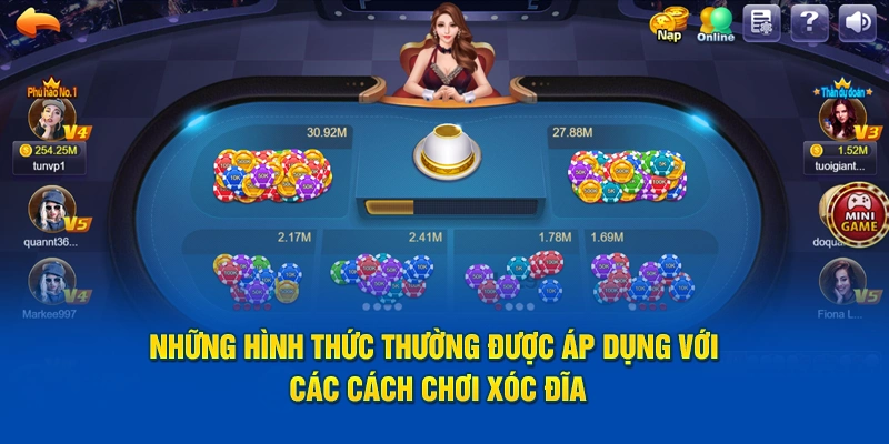 Những hình thức thường được áp dụng với các cách chơi xóc đĩa